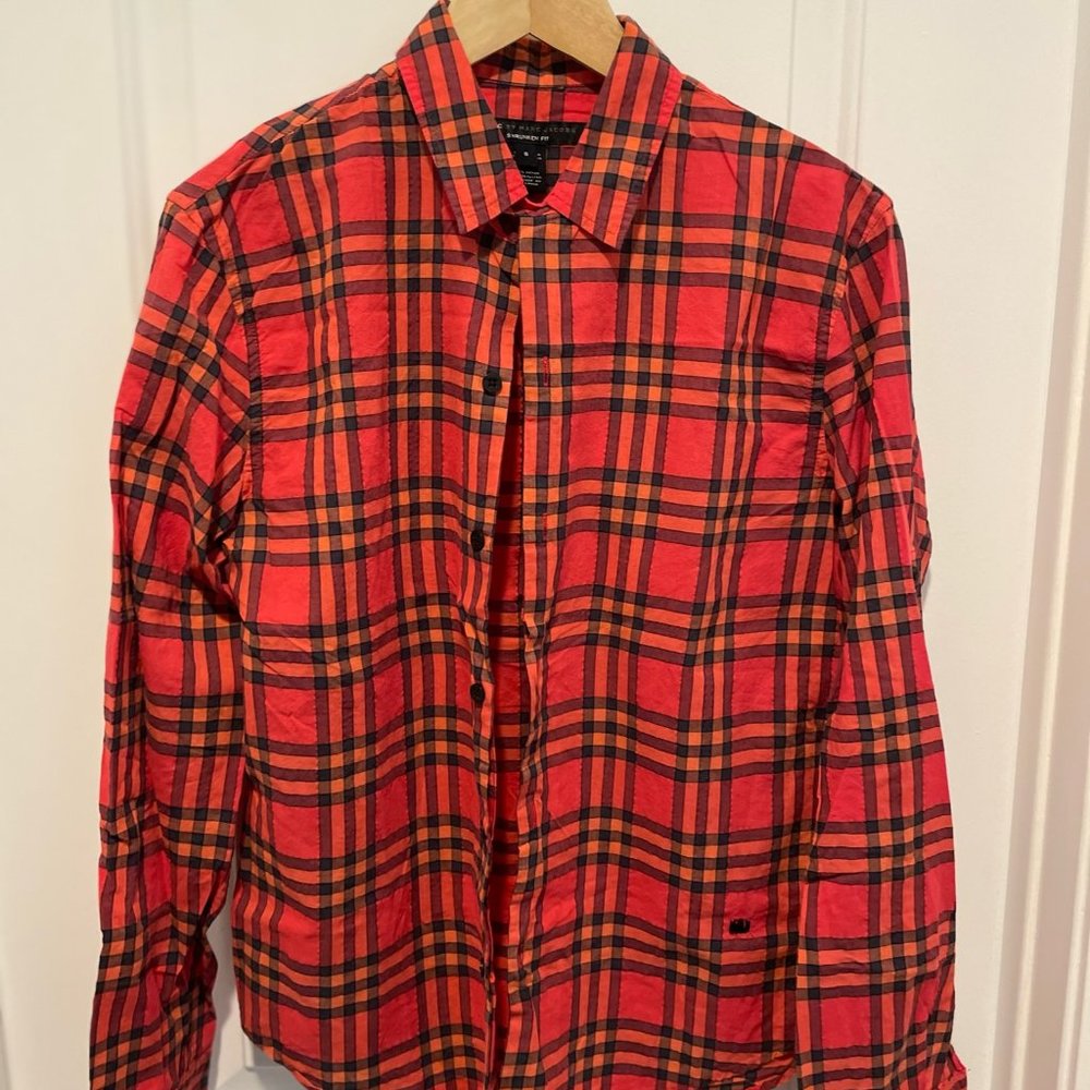 LS Red and Brown Plaid Marc by Marc Jacobs Shirt